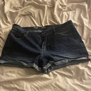 Women's Dark Blue Denim Shorts